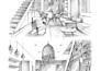 hand draw interior design sketch, design concept illustration